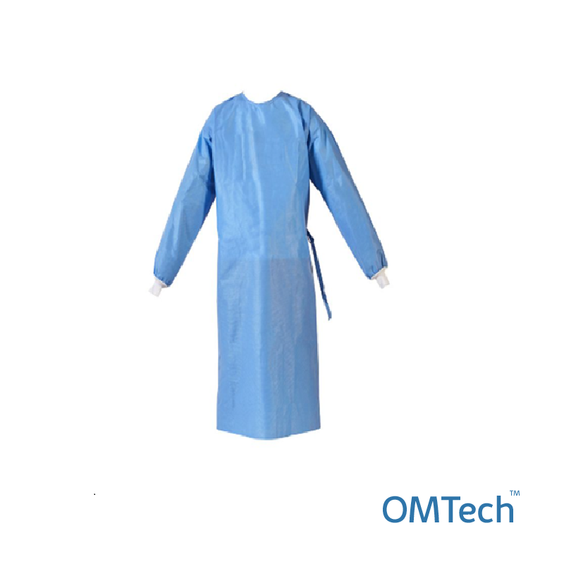 Халат медичний OMTech™ (для відвідувача) на липучках довжиною 115 см (розмір 46-48 (M)) (СМС - 35 г/м2), стерильний